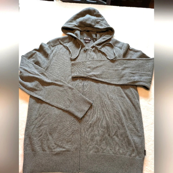 Michael Kors Mens Cotton Zip Front Hoodie Cardigan - Picture 1 of 11